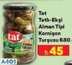 TAT TATLI-EKŞİ ALMAN TİPİ KORNİŞON TURŞUSU 680 G